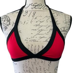 DaKine Red And Black Triangle Bikini Top Size Small NWOT